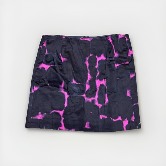 J.CREW Dresses & Skirts - J Crew Mini Skirt 0 Women Purple Pink Blossom Floral Tie Dye Lined